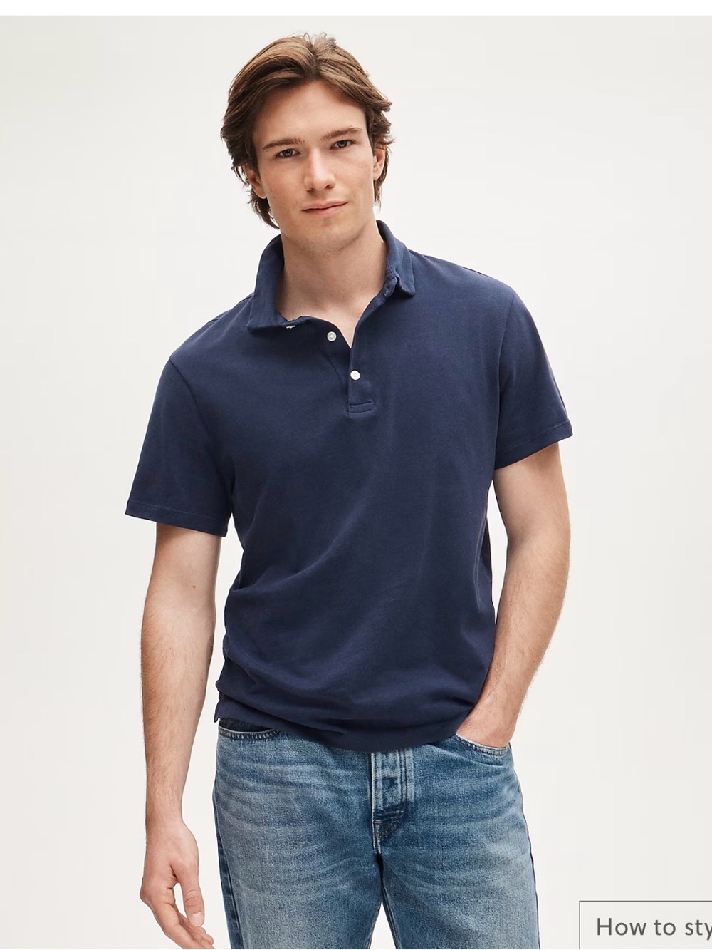 J.Crew Classic Piqué Polo Shirt Men's Blue Polo Size Large and S